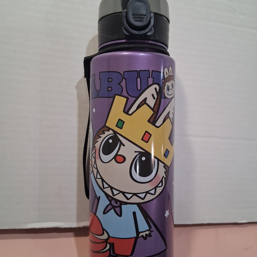 Purple Cartoon Character Water Bottle